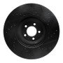 R1 10-24 Jaguar XF Front Left Drilled & Slotted Black Brake Rotor