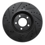 R1 06-08 Jaguar S-Type Front Right Drilled & Slotted Black Brake Rotor