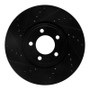 R1 06-08 Jaguar S-Type Front Left Drilled & Slotted Black Brake Rotor