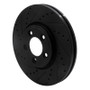 R1 06-08 Jaguar S-Type Front Left Drilled & Slotted Black Brake Rotor