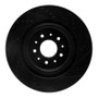 R1 00-06 Jaguar XKR Front Left Drilled & Slotted Black Brake Rotor