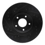 R1 98-06 Jaguar XKR Front Right Drilled & Slotted Black Brake Rotor
