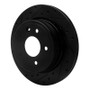 R1 95-06 Jaguar XJ8 Rear Left Drilled & Slotted Black Brake Rotor