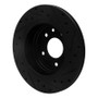 R1 95-06 Jaguar XJ8 Rear Left Drilled & Slotted Black Brake Rotor