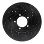 R1 71-97 Jaguar Vanden Plas Front Left Drilled & Slotted Black Brake Rotor