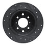 R1 64-94 Alfa Romeo Giulia Rear Left Drilled & Slotted Black Brake Rotor