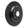 R1 -25 Subaru Crosstrek Rear Right Drilled & Slotted Black Brake Rotor