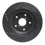 R1 -25 Subaru Crosstrek Rear Right Drilled & Slotted Black Brake Rotor