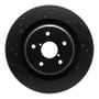 R1 -25 Subaru Ascent Rear Left Drilled & Slotted Black Brake Rotor