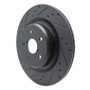 R1 -25 Subaru Ascent Rear Left Drilled & Slotted Black Brake Rotor