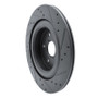 R1 -25 Subaru Ascent Rear Left Drilled & Slotted Black Brake Rotor