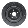 R1 -25 Subaru Ascent Rear Left Drilled & Slotted Black Brake Rotor