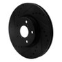 R1 17-23 Subaru Impreza Front Left Drilled & Slotted Black Brake Rotor