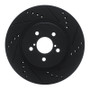 R1 17-23 Subaru Impreza Front Right Drilled & Slotted Black Brake Rotor
