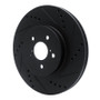 R1 17-23 Subaru Impreza Front Right Drilled & Slotted Black Brake Rotor