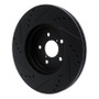 R1 17-23 Subaru Impreza Front Right Drilled & Slotted Black Brake Rotor