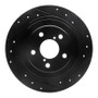 R1 00-06 Subaru BAJA Rear Right Drilled & Slotted Black Brake Rotor