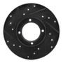 R1 80-83 Subaru GLF Front Left Drilled & Slotted Black Brake Rotor