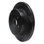 R1 14-18 Subaru Forester Rear Left Drilled & Slotted Black Brake Rotor