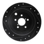 R1 08-15 Subaru Outback Rear Right Drilled & Slotted Black Brake Rotor