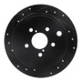 R1 08-15 Subaru Forester Rear Left Drilled & Slotted Black Brake Rotor