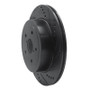 R1 05-07 Subaru Impreza Rear Right Drilled & Slotted Black Brake Rotor