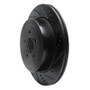 R1 03-04 Subaru Impreza Rear Right Drilled & Slotted Black Brake Rotor