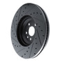R1 20-25 Jaguar E-Pace Front Right Drilled & Slotted Black Brake Rotor