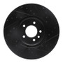 R1 18-20 Land Rover Range Rover Front Left Drilled & Slotted Black Brake Rotor