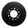 R1 2022-2025 Lexus GX550 Rear Left Drilled & Slotted Black Brake Rotor