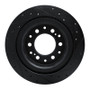 R1 2022-2025 Lexus GX550 Rear Left Drilled & Slotted Black Brake Rotor
