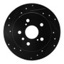R1 2012-2018 Lexus ES300H Rear Left Drilled & Slotted Black Brake Rotor