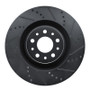 R1 14-19 Fiat 500L Front Right Drilled & Slotted Black Brake Rotor