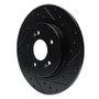 R1 -25 Hyundai Santa Fe Rear Right Drilled & Slotted Black Brake Rotor