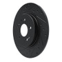 R1 -25 Hyundai Palisade Rear Left Drilled & Slotted Black Brake Rotor