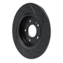 R1 -25 Hyundai Palisade Rear Left Drilled & Slotted Black Brake Rotor