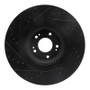 R1 12-17 Genesis G80 Front Right Drilled & Slotted Black Brake Rotor
