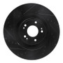 R1 12-17 Genesis G80 Front Left Drilled & Slotted Black Brake Rotor