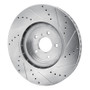 R1 09-20 Nissan 370Z Front Left Drilled & Slotted Silver Brake Rotor