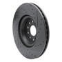 R1 2022+ Volkswagen GTI Mk 8 Front Left Drilled & Slotted Black Brake Rotor