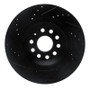 R1 15-25 Volkswagen GTI Rear Right Drilled & Slotted Black Brake Rotor