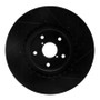 R1 05-17 Subaru WRX STI Front Left Drilled & Slotted Black Brake Rotor