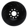R1 15-25 Volkswagen GTI Rear Left Drilled & Slotted Black Brake Rotor