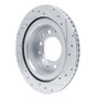 R1 2022-2025 Lexus LX600 Rear Left Drilled & Slotted Silver Brake Rotor