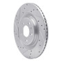 R1 2008-2025 Audi A7 Quattro Rear Left Drilled & Slotted Silver Brake Rotor