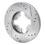 R1 1984-1986 Nissan 300ZX Front Left Drilled & Slotted Silver Brake Rotor