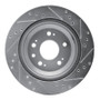 R1 2005-2012 Acura RL Rear Left Drilled & Slotted Silver Brake Rotor