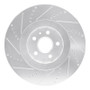 R1 2009-2015 Cadillac CTS Front Right Drilled & Slotted Silver Brake Rotor