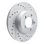 R1 1965-1972 Dodge Dart Front Right Drilled & Slotted Silver Brake Rotor