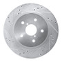 R1 2015-2025 Subaru Outback Rear Left Drilled & Slotted Silver Brake Rotor